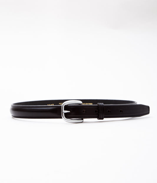 TORY LEATHER ''2167 CLASSIC BRIDLE LEATHER RAISED BELT'' (BLACK/NICKLE)