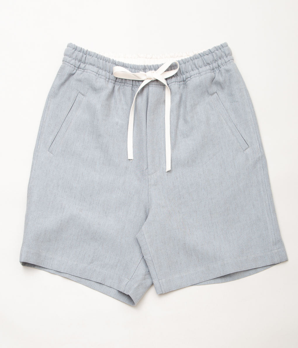 ANSNAM "DRY SHORT PANTS / LINEN WOOL''(BLUE GREY)