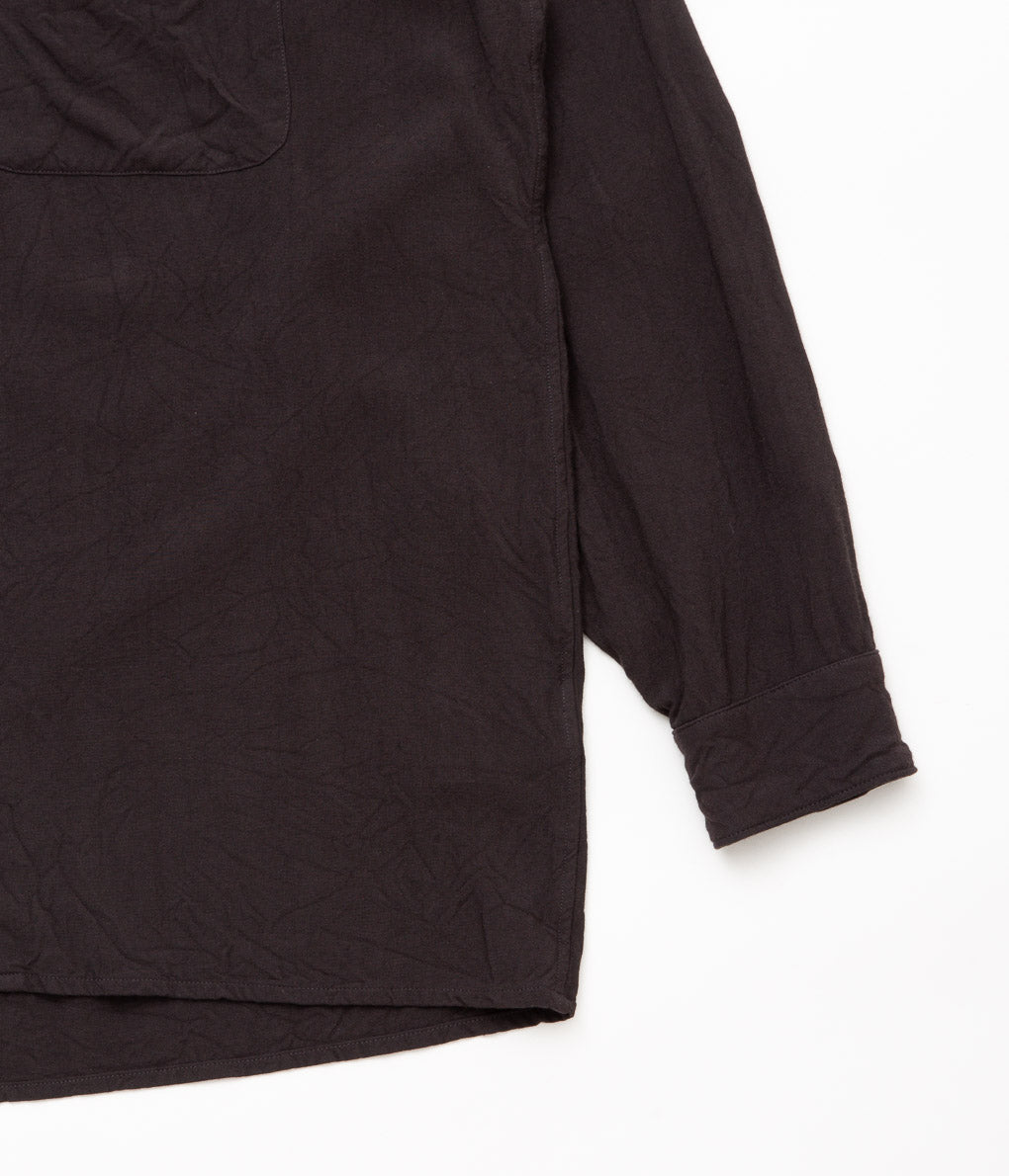 COMOLI''レーヨン オープンカラーシャツ''(BLACK)