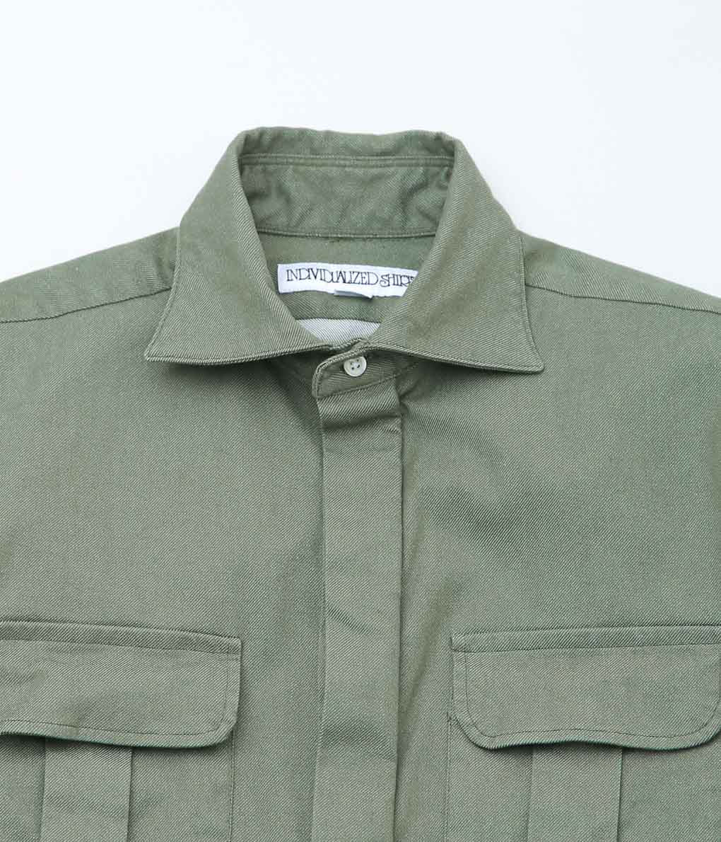 INDIVIDUALIZED SHIRTS ''HUNTER TWILL FLY JACKET'' (GREEN)