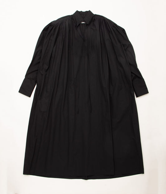 POSTELEGANT "FINE COTTON GATHERED DRESS"(BLACK)