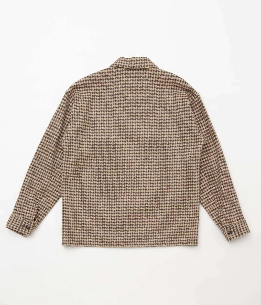 OLDMAN'S TAILOR ''UTILITIY SHIRT'' (HOUNDS TOOTH BROWN)