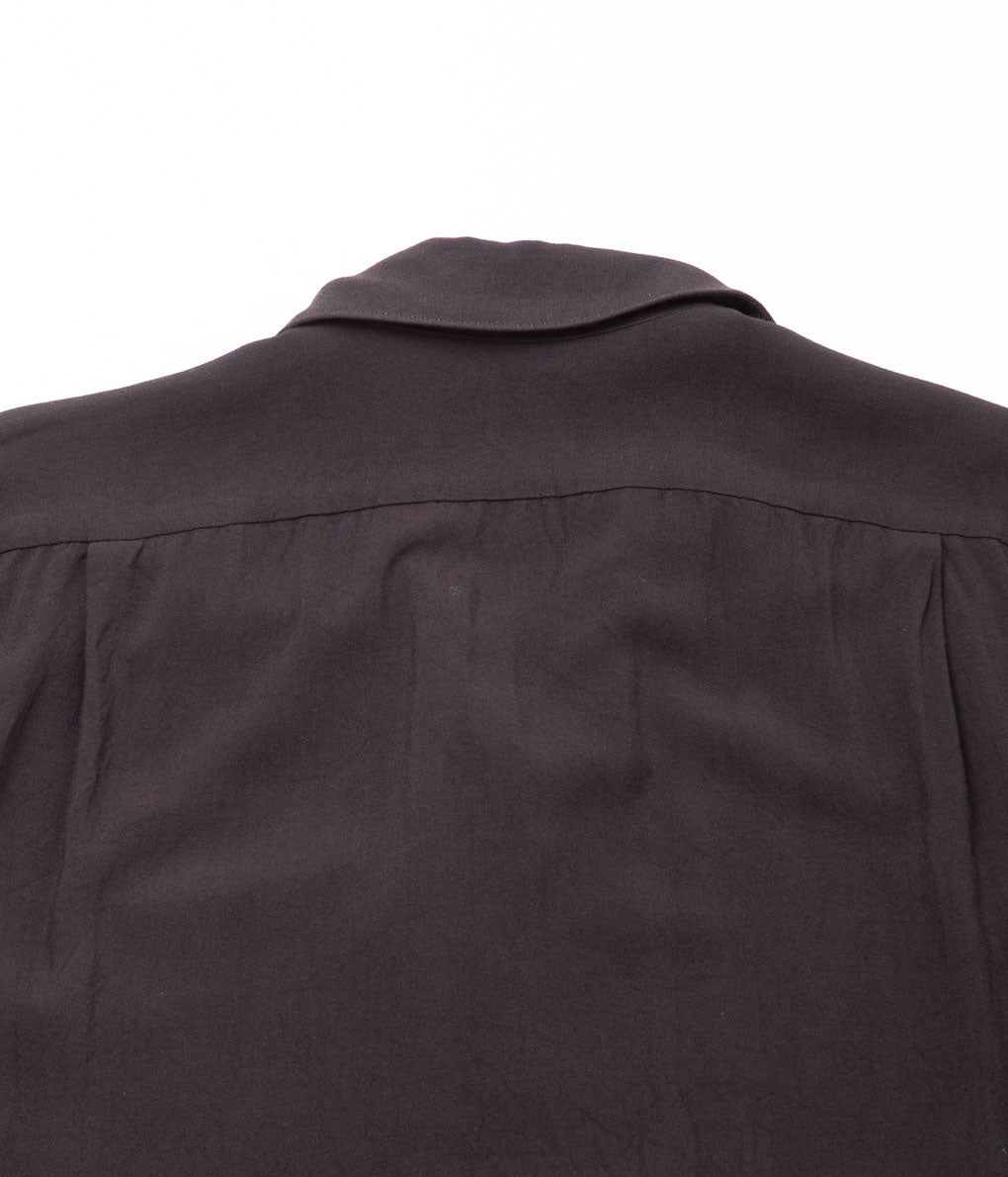 COMOLI''レーヨン オープンカラーシャツ''(BLACK)