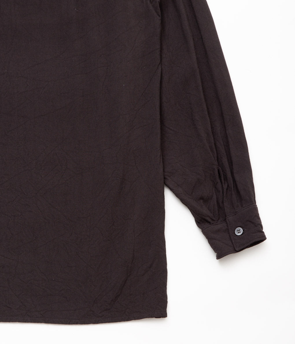 COMOLI''レーヨン オープンカラーシャツ''(BLACK)