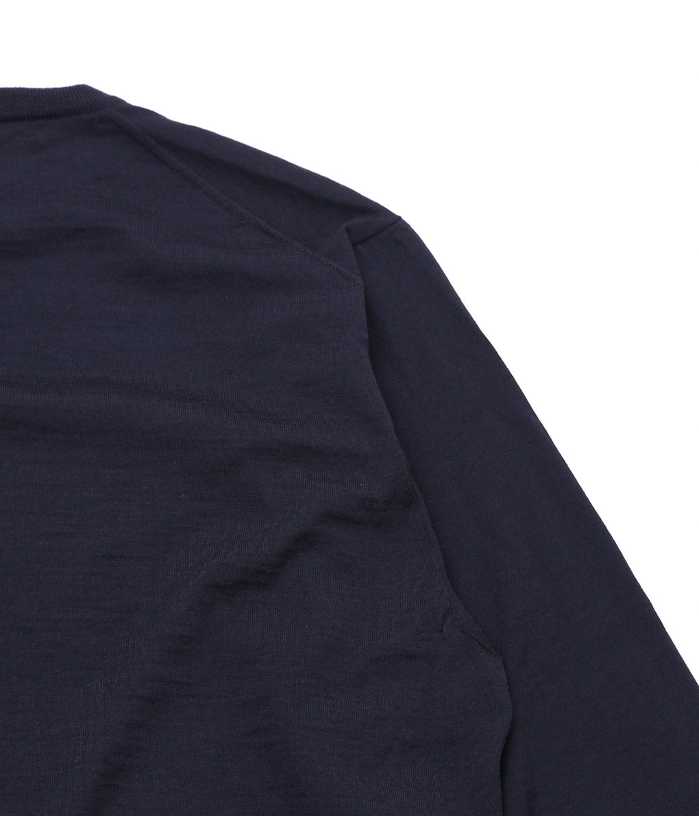 COMOLI ''Wool Crew Neck Knit'' (NAVY)