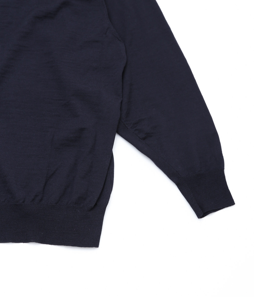 COMOLI ''Wool Crew Neck Knit'' (NAVY)