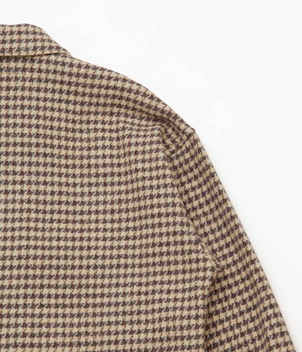 OLDMAN'S TAILOR ''UTILITIY SHIRT'' (HOUNDS TOOTH BROWN)