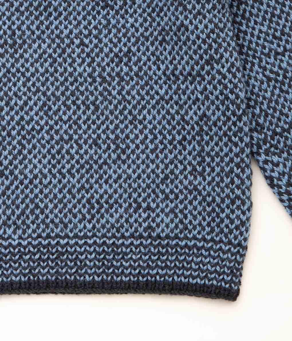 INVERALLAN "PULLOVER HAND KNIT WITH COLLAR (ARAN)" (CHARCOAL / SMOKE)