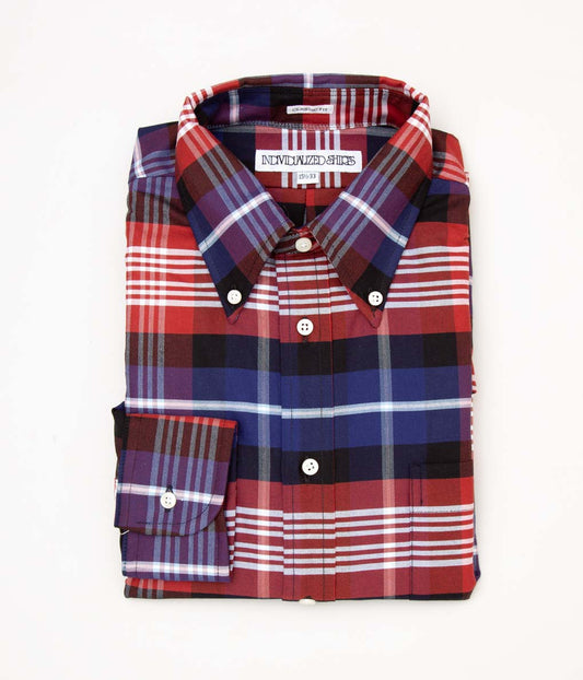 INDIVIDUALIZED SHIRTS "TARTAN OXFORD (CLASSIC FIT BUTTON DOWN SHIRT)(AMERICAN BICENNIAL))"