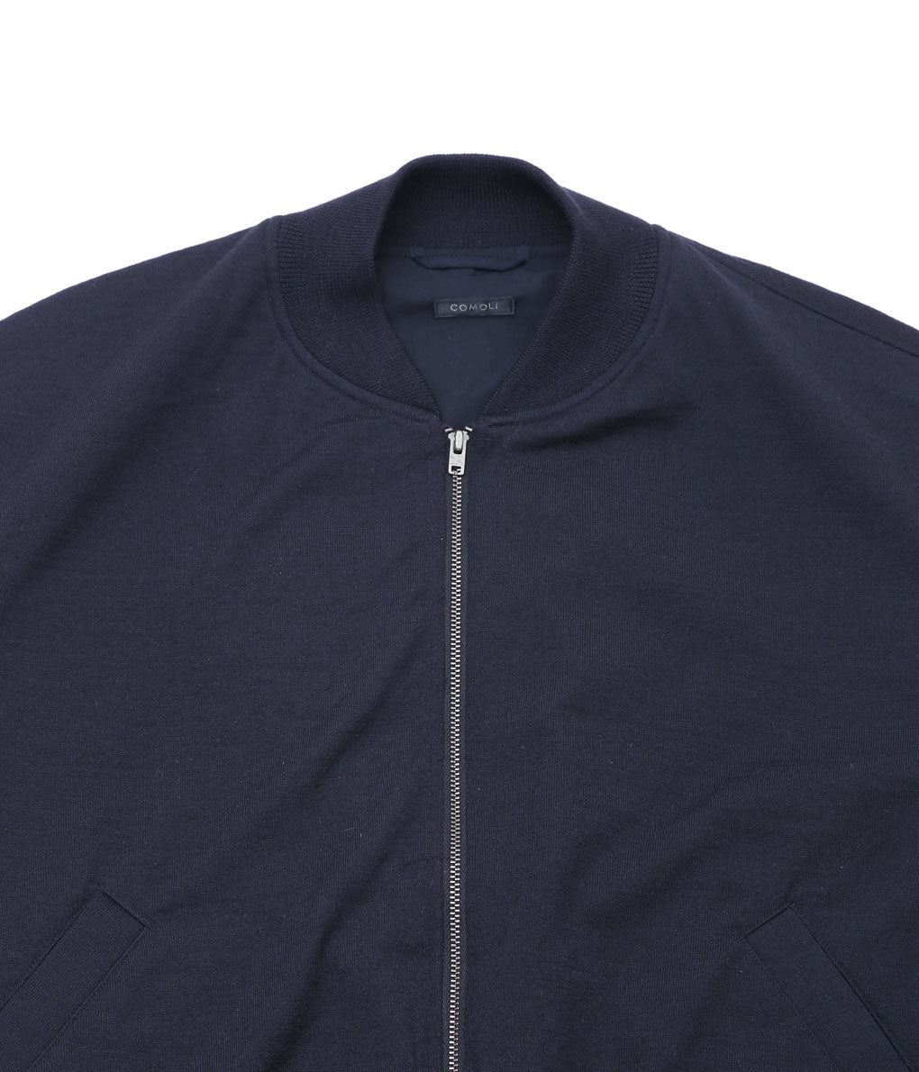 COMOLI ''ウールニット ジップブルゾン'' (NAVY)