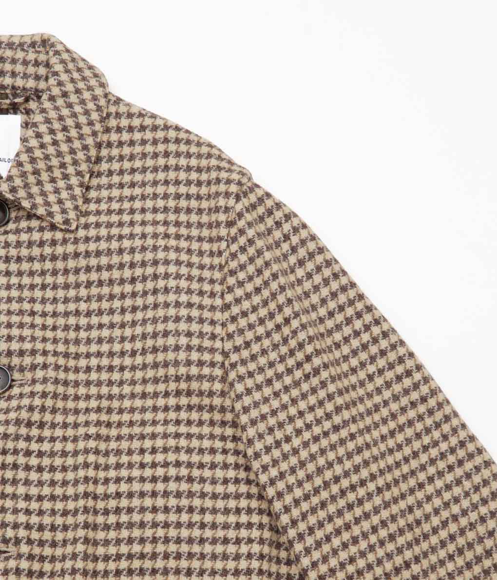 OLDMAN'S TAILOR ''SOUTEN COLLAR COAT'' (HOUNDS TOOTH BROWN)