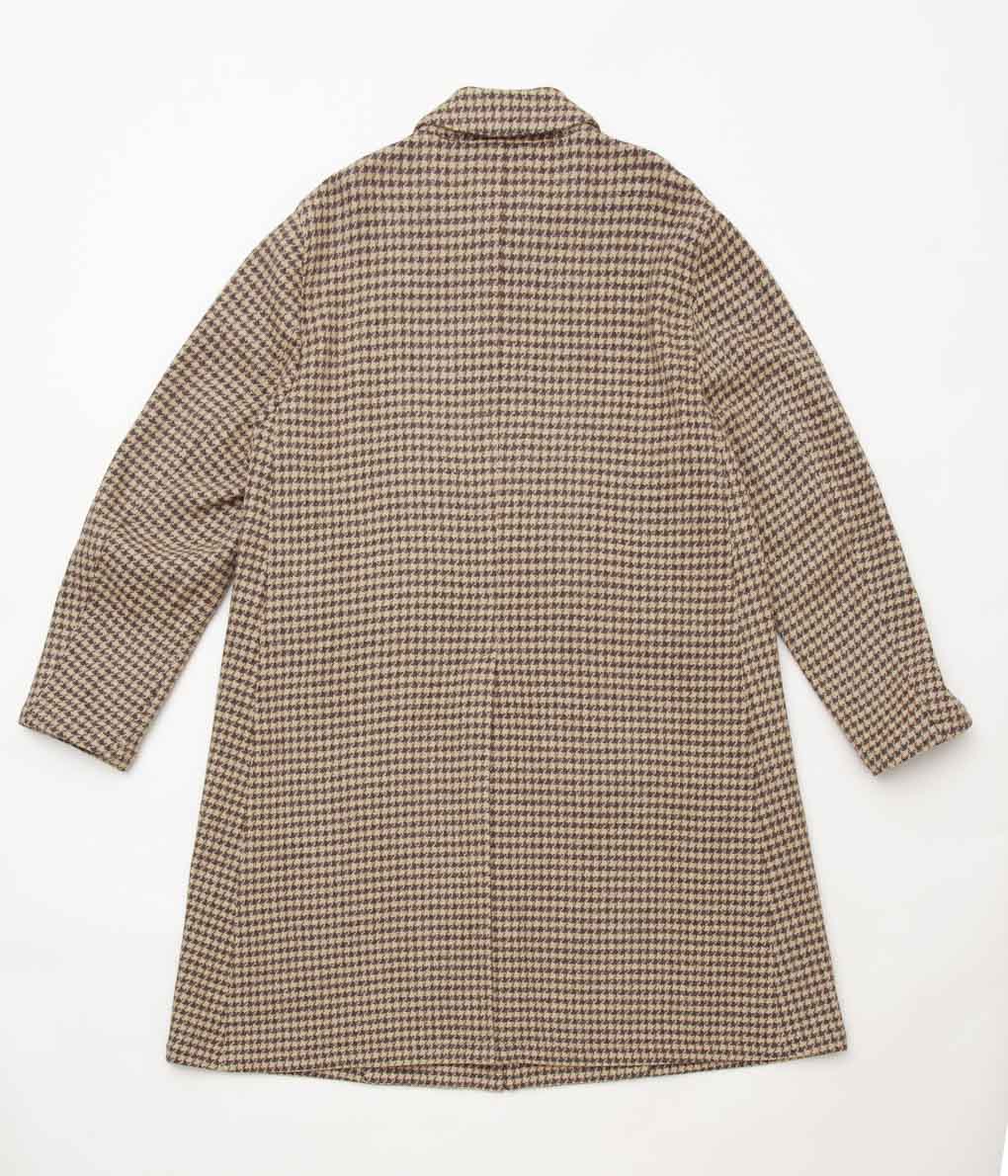 OLDMAN'S TAILOR ''SOUTEN COLLAR COAT'' (HOUNDS TOOTH BROWN)