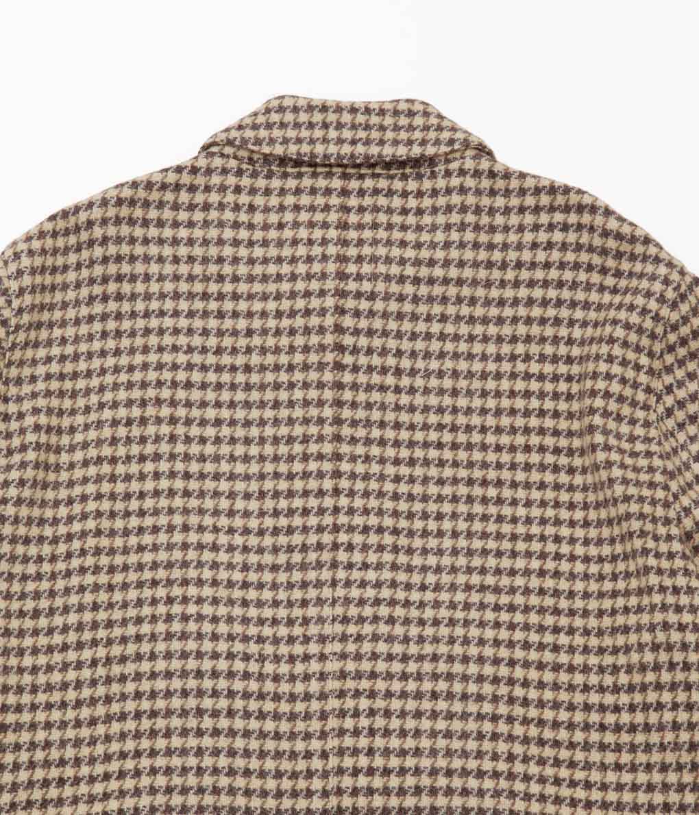 OLDMAN'S TAILOR ''SOUTEN COLLAR COAT'' (HOUNDS TOOTH BROWN)