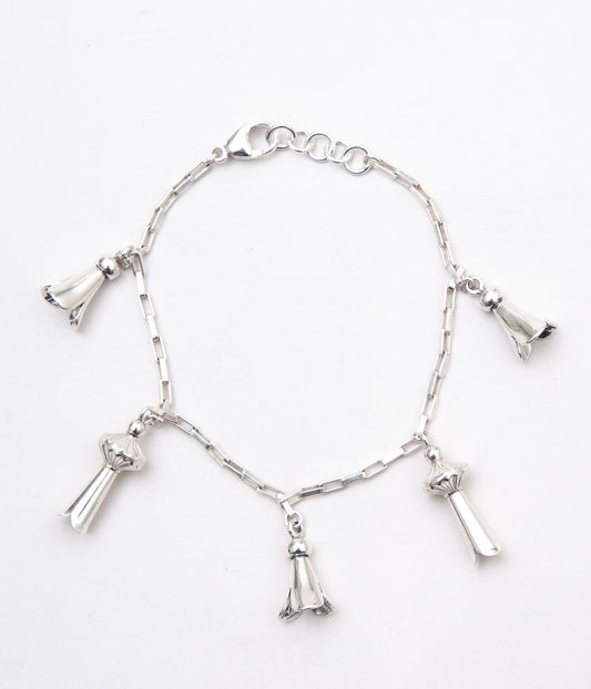 DINEH "METAL SQUASH BLOSSOM BRACELET"(STERLING SILVER)