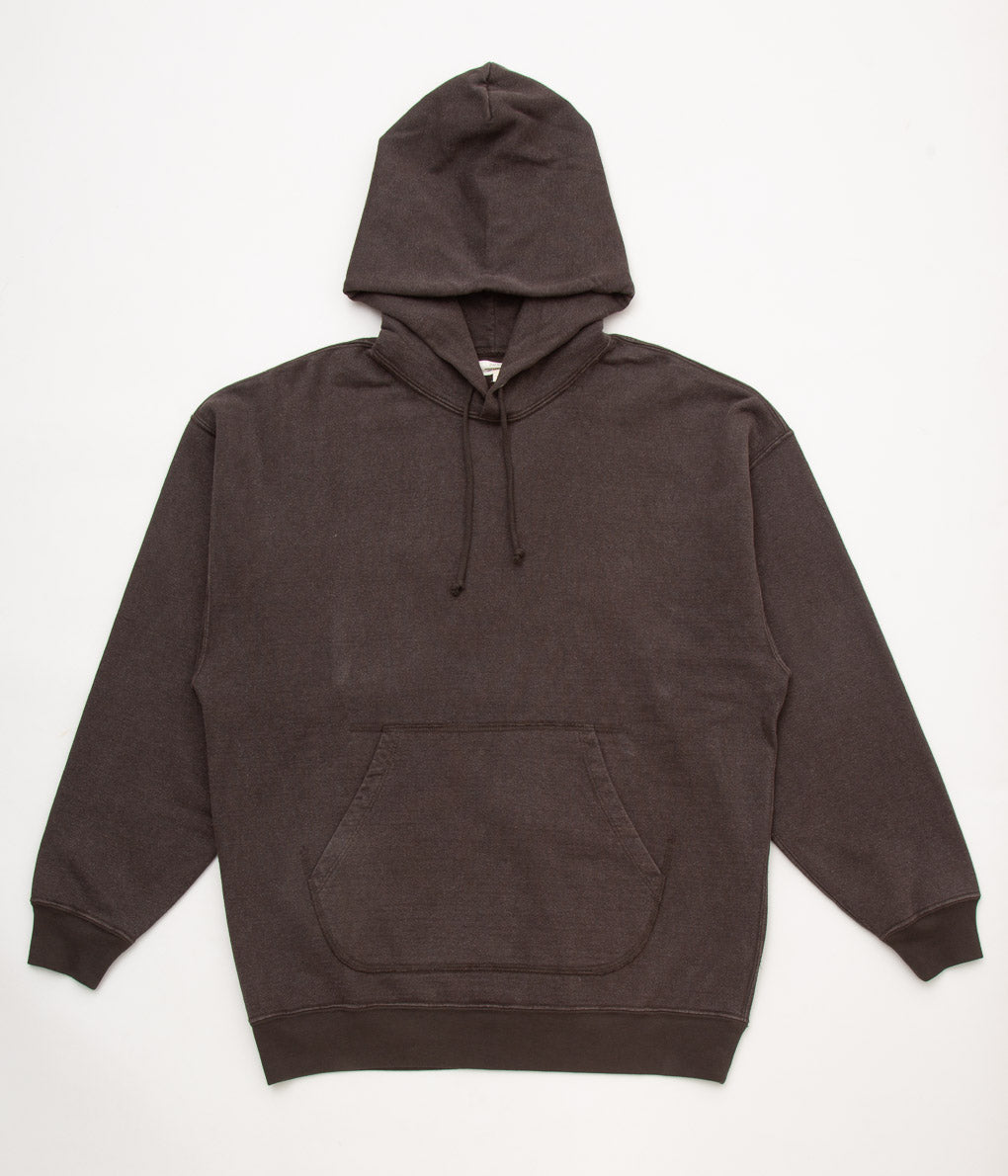 EVAN KINORI"HOODED SWEATSHIRT-ORGANIC COTTON/HEMP FLEECE"(SLATE BROWN)