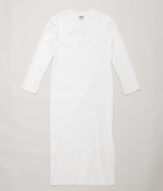 GABRIELA COLL GARMENTS ''NO.125 COTTON VELVET LONGSLEEVE DRESS'' (WHITE)
