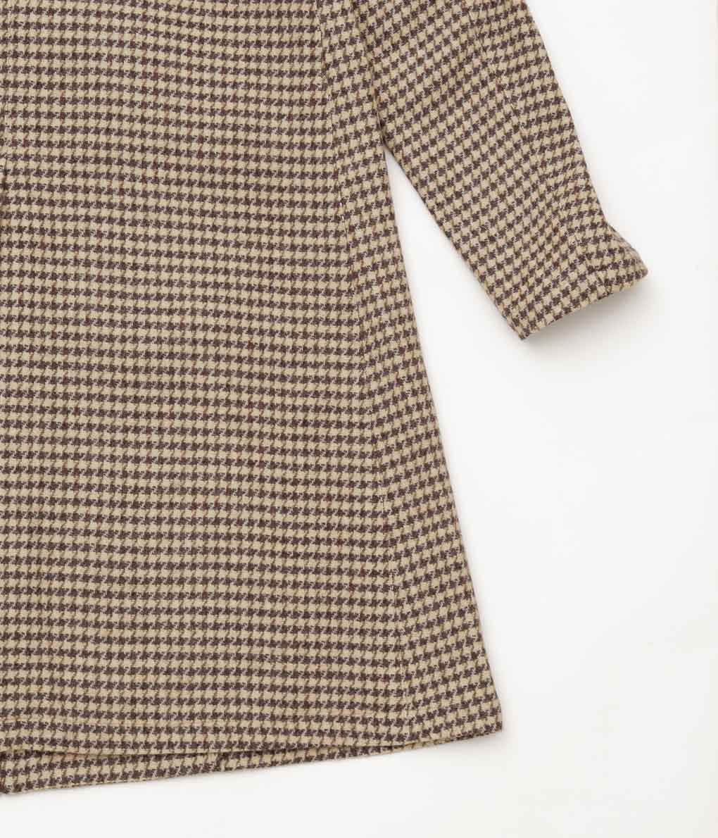 OLDMAN'S TAILOR ''SOUTEN COLLAR COAT'' (HOUNDS TOOTH BROWN)