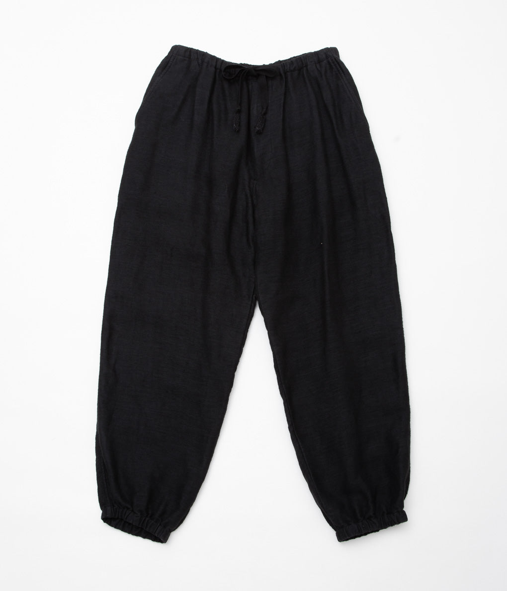 COMOLI ''Brushed Linen Drawstring Pants'' (BLACK)