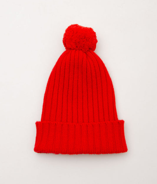 CORGI"2×2 RIB POMPOM HAT" (POPPY)