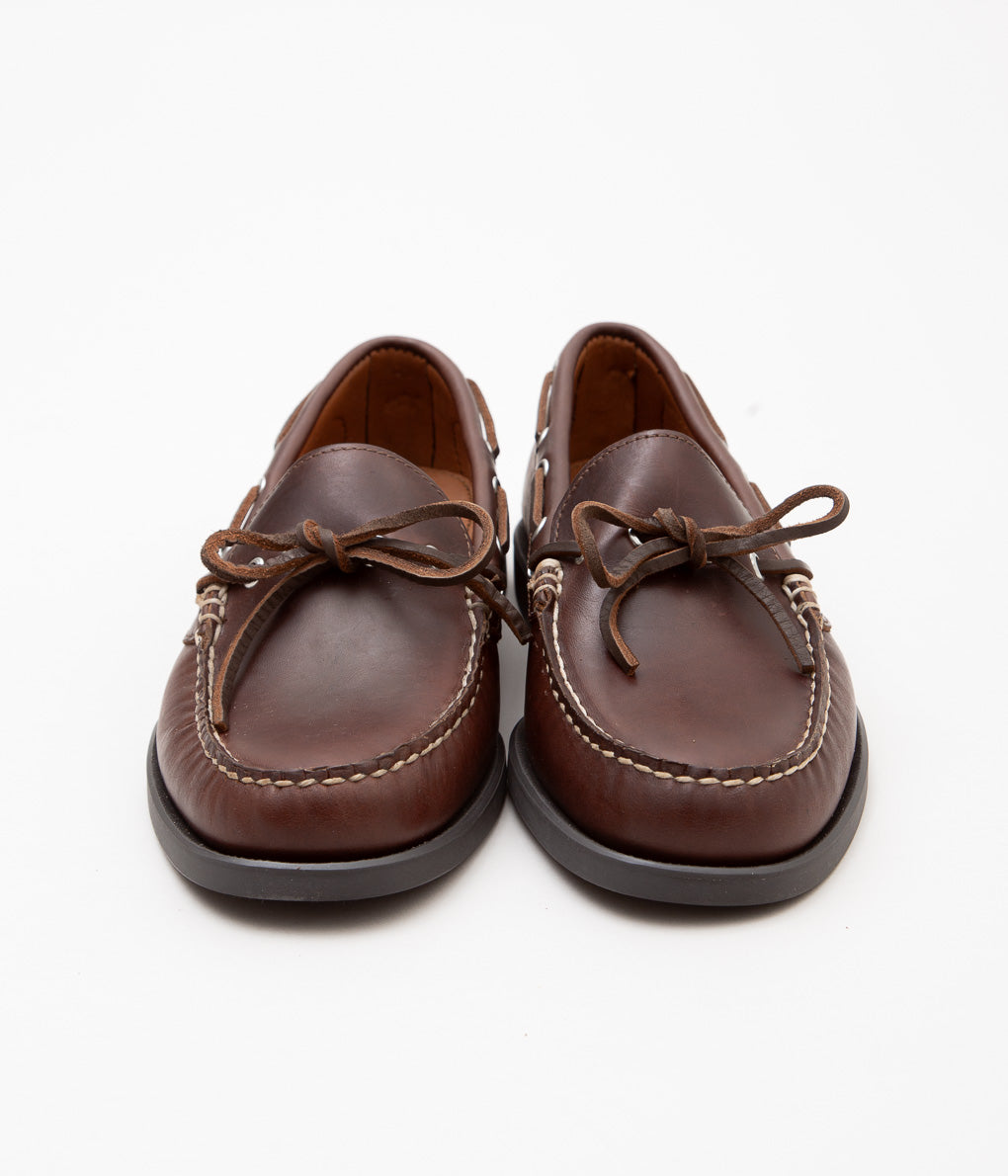 QUODDY TRAIL MOCCASIN ''CANOE SHOE'' (BROWN LEATHER)