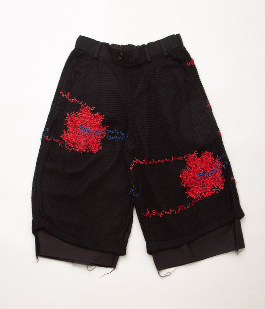 KOTA GUSHIKEN "FLOATING FLOWER WASHI SHORTS"(BLACK)