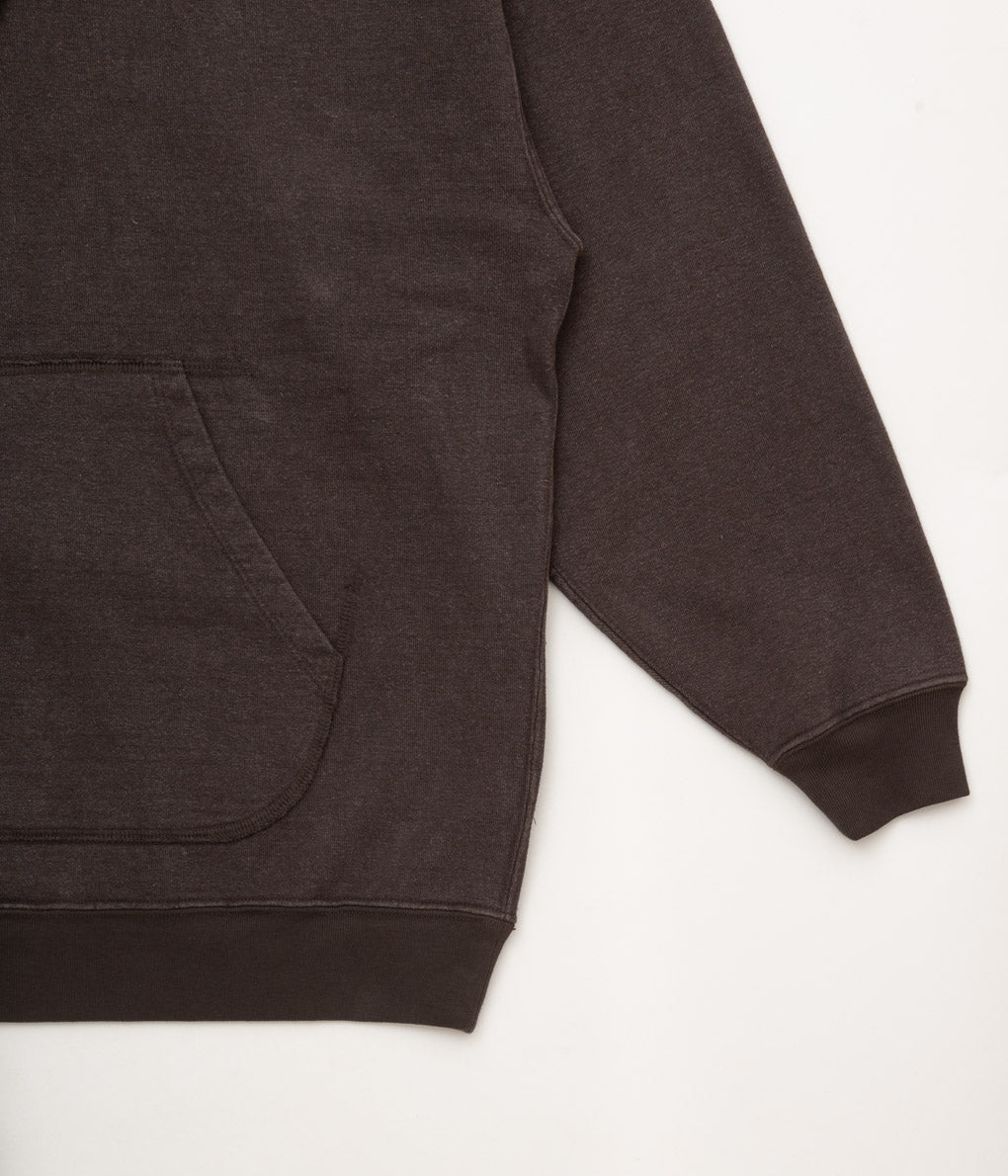 EVAN KINORI"HOODED SWEATSHIRT-ORGANIC COTTON/HEMP FLEECE"(SLATE BROWN)