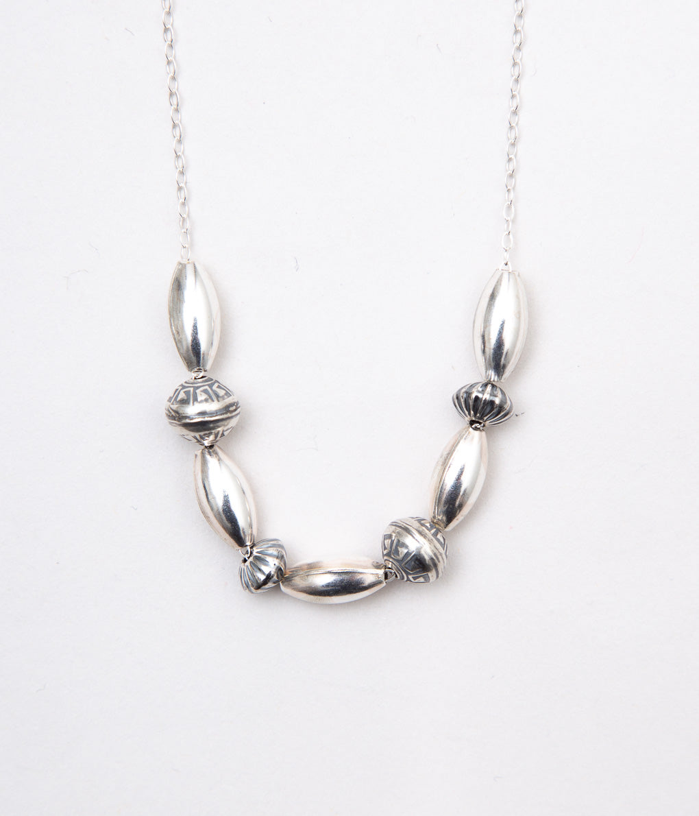 DINEH "METAL NAAYIZI NECKLACE"(STERLING SILVER)