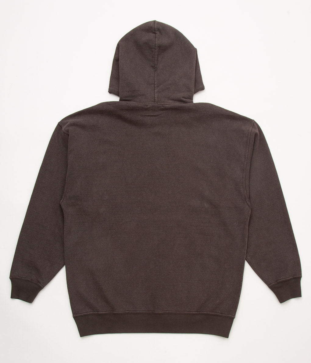 EVAN KINORI"HOODED SWEATSHIRT-ORGANIC COTTON/HEMP FLEECE"(SLATE BROWN)