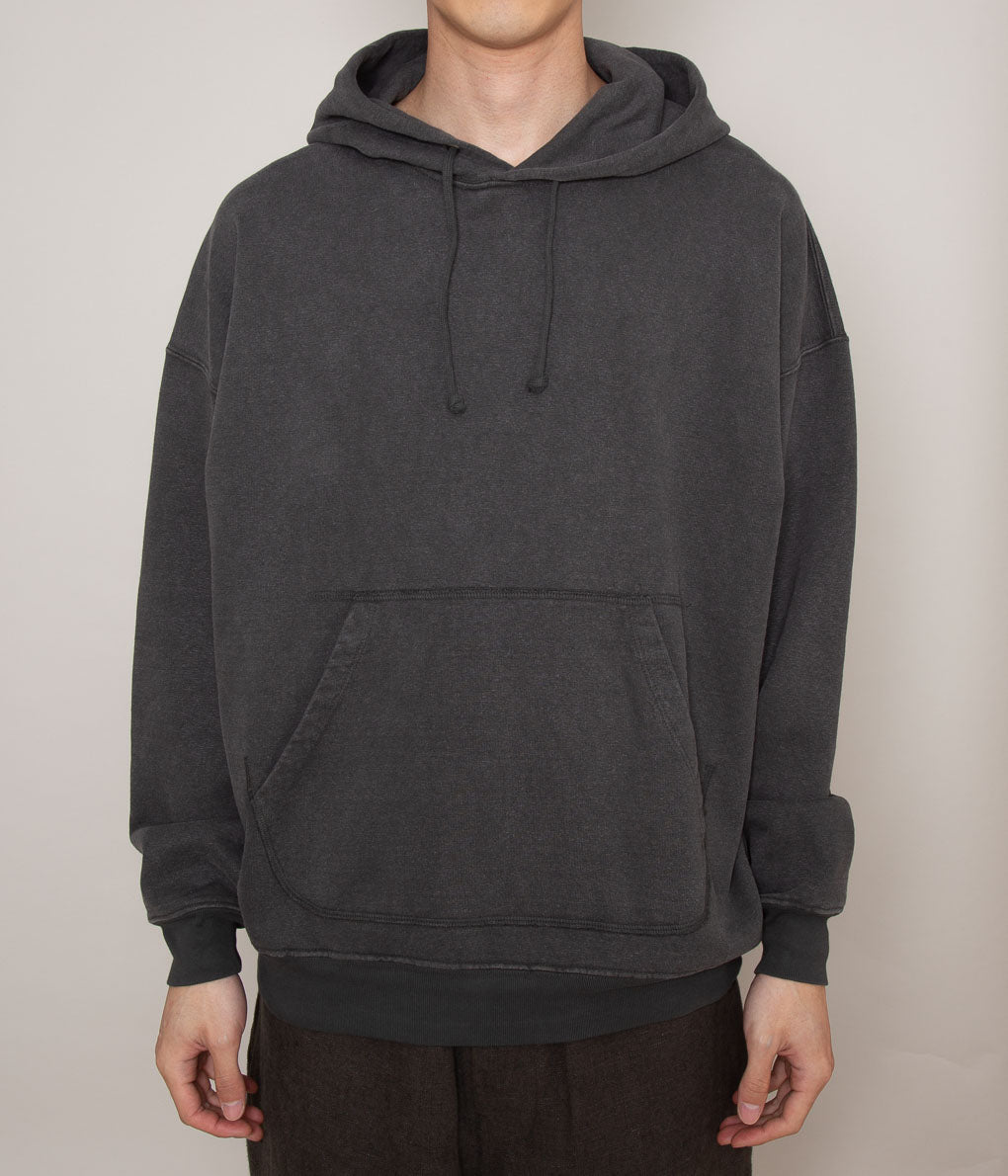 EVAN KINORI"HOODED SWEATSHIRT-ORGANIC COTTON/HEMP FLEECE"(SLATE)