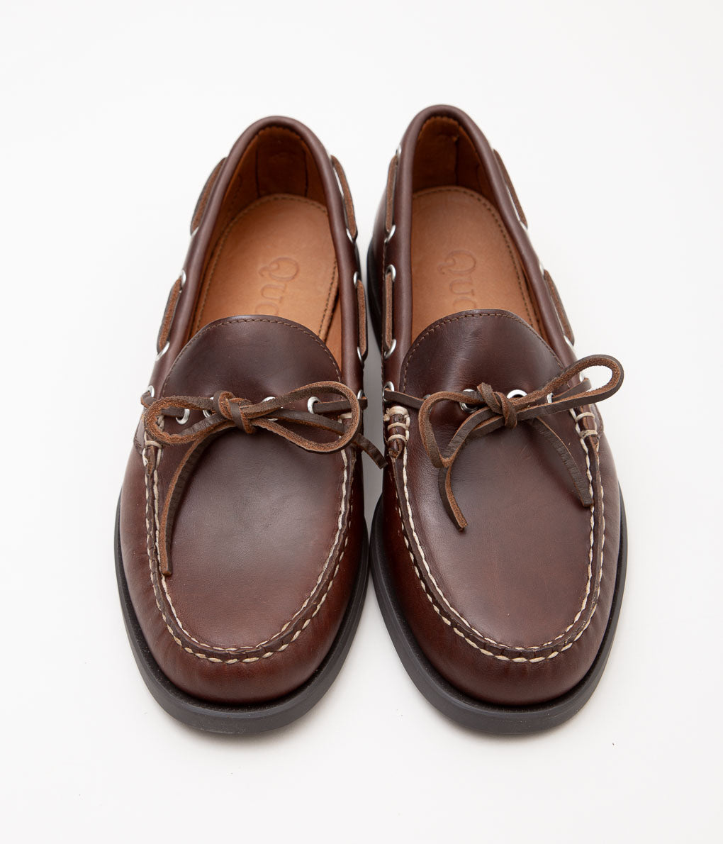 QUODDY TRAIL MOCCASIN ''CANOE SHOE'' (BROWN LEATHER)