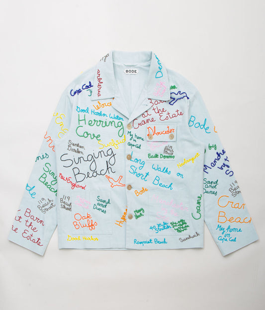 BODE ''BEADED SEASHORE JACKET'' (BLUE MULTI)