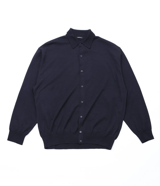 COMOLI ''Wool Collared Cardigan'' (NAVY)