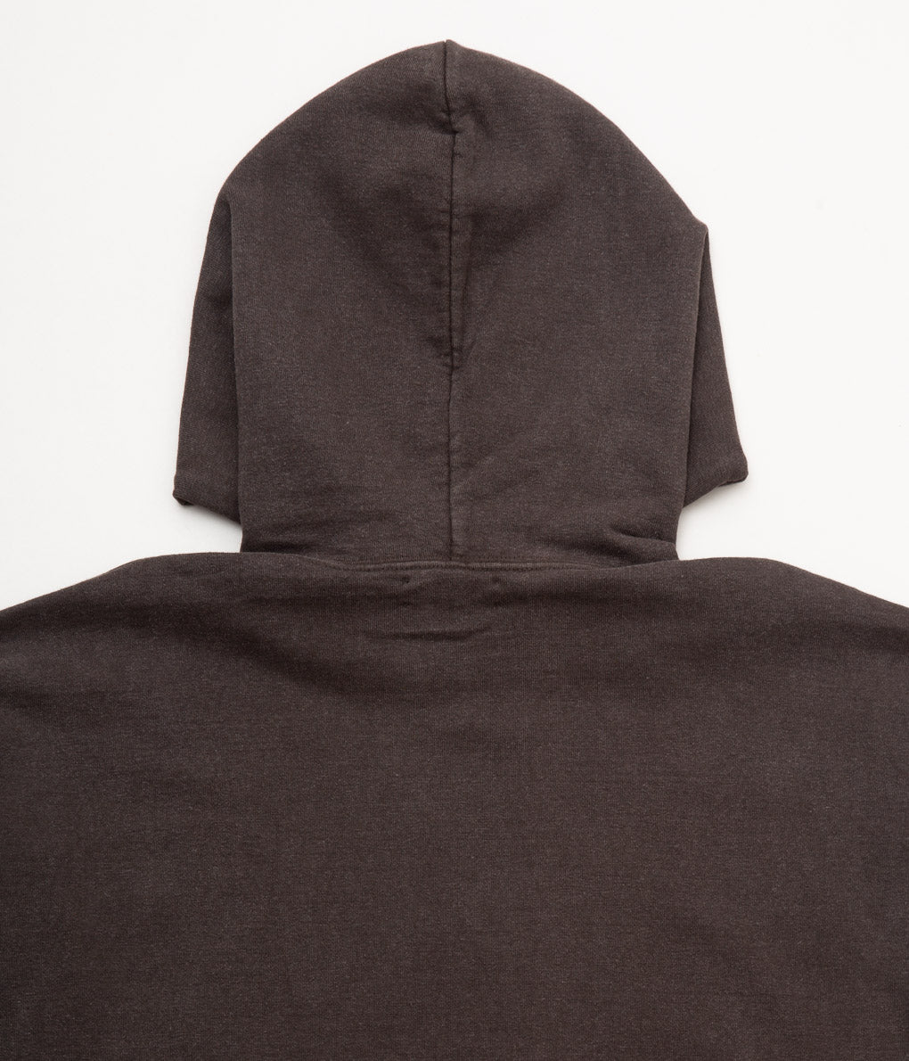 EVAN KINORI"HOODED SWEATSHIRT-ORGANIC COTTON/HEMP FLEECE"(SLATE BROWN)