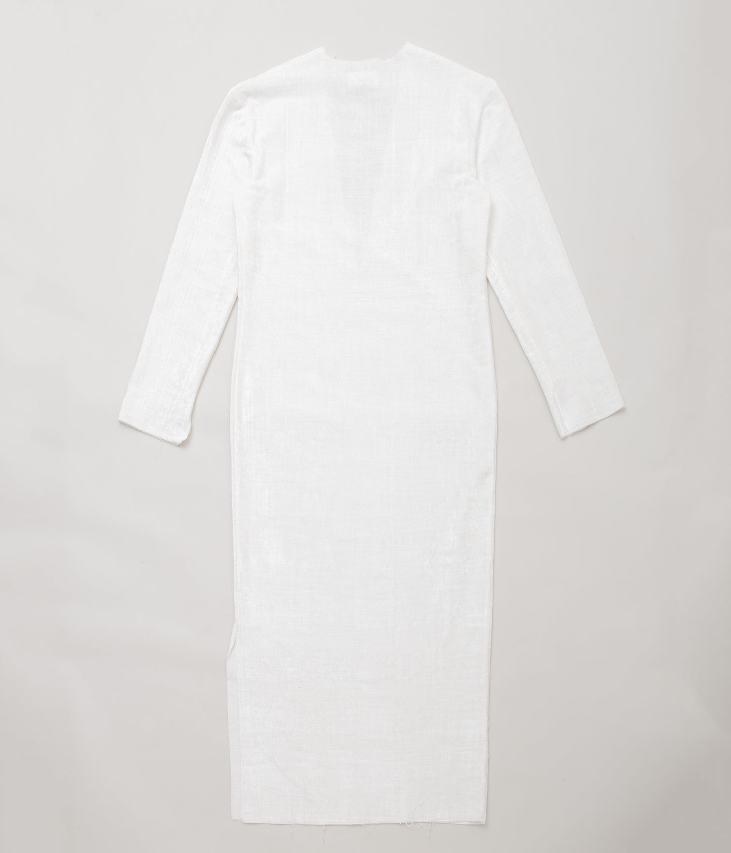 GABRIELA COLL GARMENTS ''NO.125 COTTON VELVET LONGSLEEVE DRESS'' (WHITE)