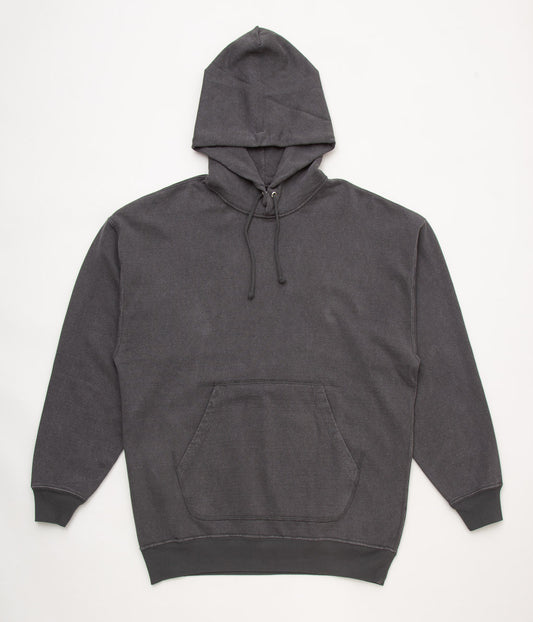 EVAN KINORI"HOODED SWEATSHIRT-ORGANIC COTTON/HEMP FLEECE"(SLATE)