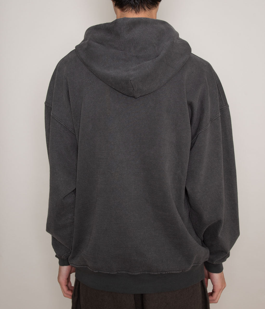 EVAN KINORI"HOODED SWEATSHIRT-ORGANIC COTTON/HEMP FLEECE"(SLATE)