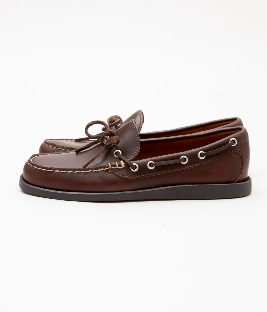 QUODDY TRAIL MOCCASIN ''CANOE SHOE'' (BROWN LEATHER)