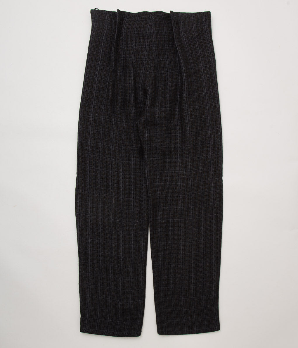 K`ANG''UNISEX PLEATED-WAIST WIDE FIT TROUSERS''(OFF BLACK)