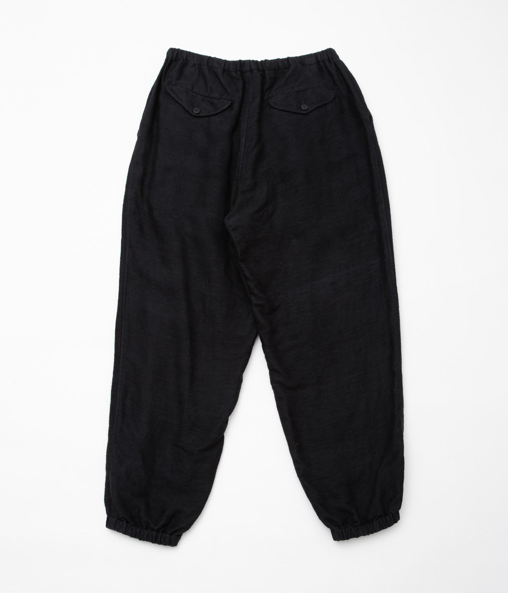 COMOLI ''Brushed Linen Drawstring Pants'' (BLACK)