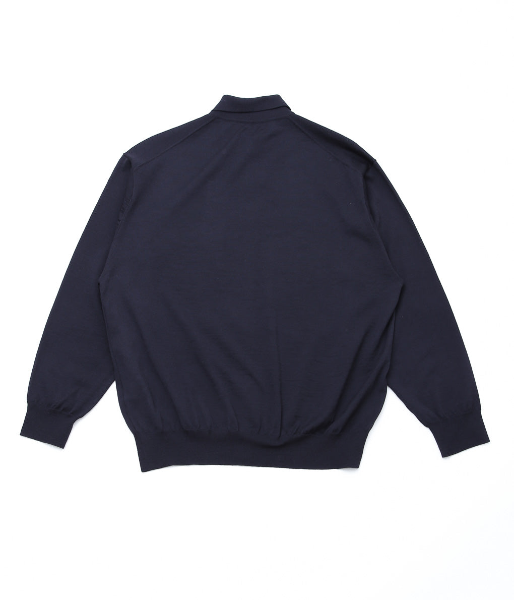 COMOLI ''ウール 衿付きカーディガン'' (NAVY)