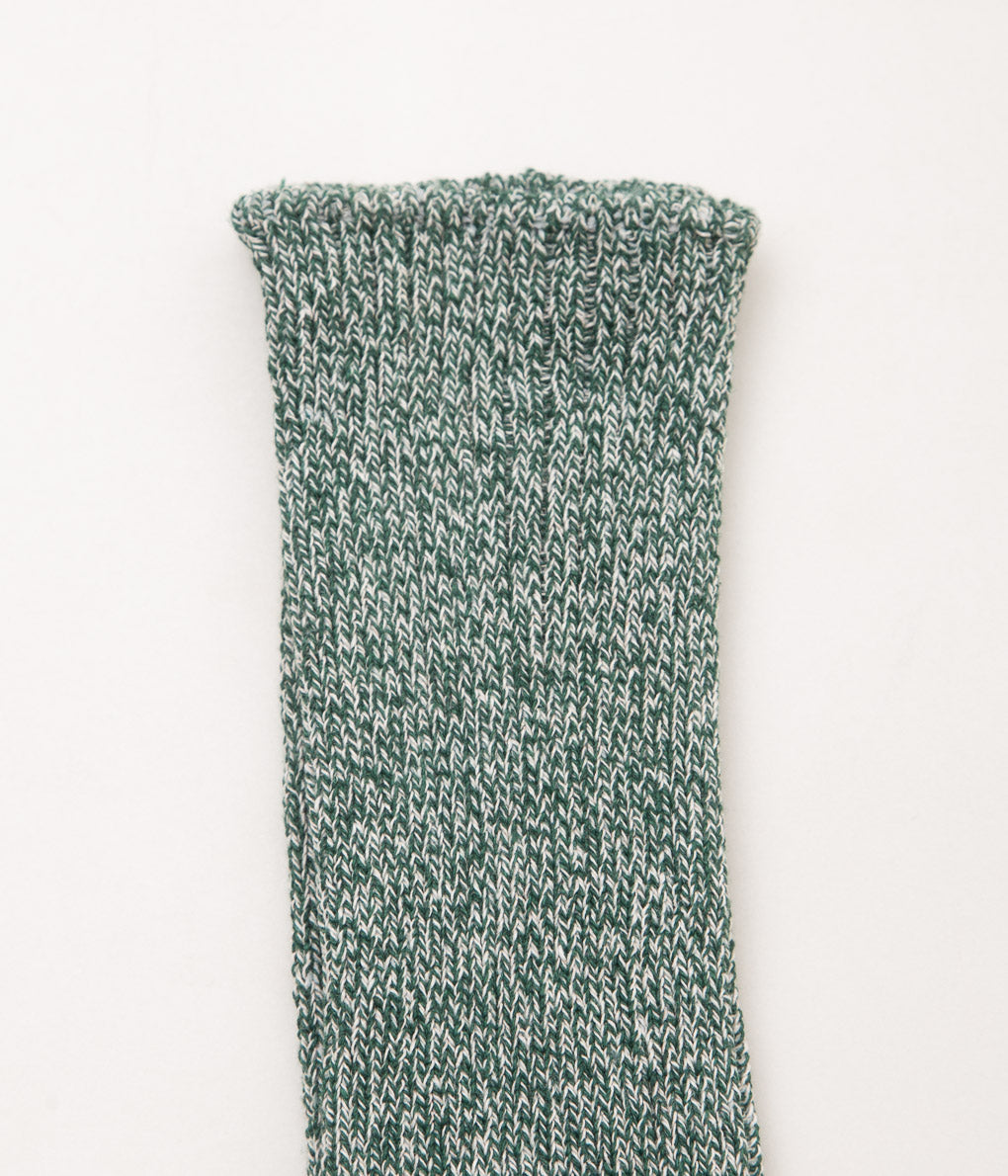 WYTHE "RECYCLED COTTON CAMP SOCKS"(EVERGREEN)
