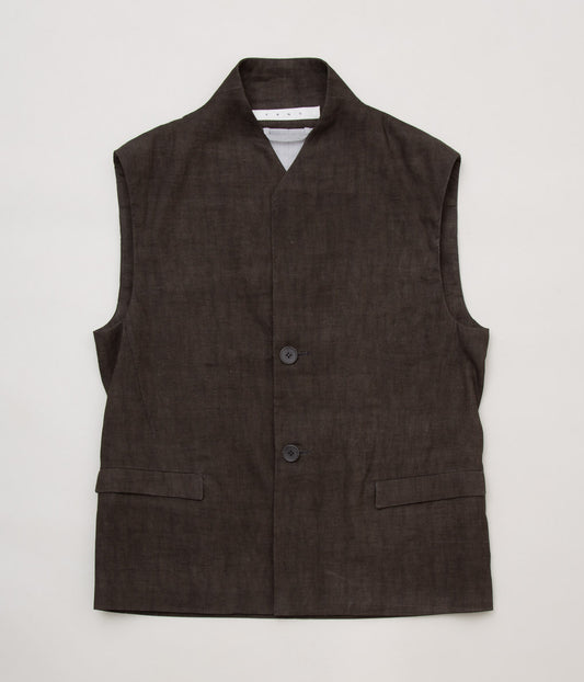 K`ANG''MENS 2 BUTTON GILET''(DARK GREY)