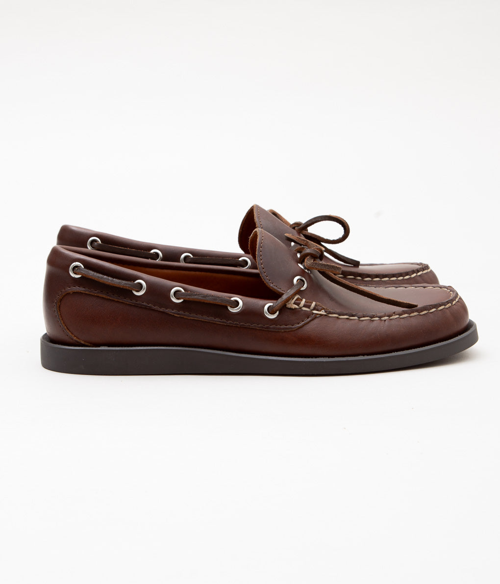 QUODDY TRAIL MOCCASIN ''CANOE SHOE'' (BROWN LEATHER)