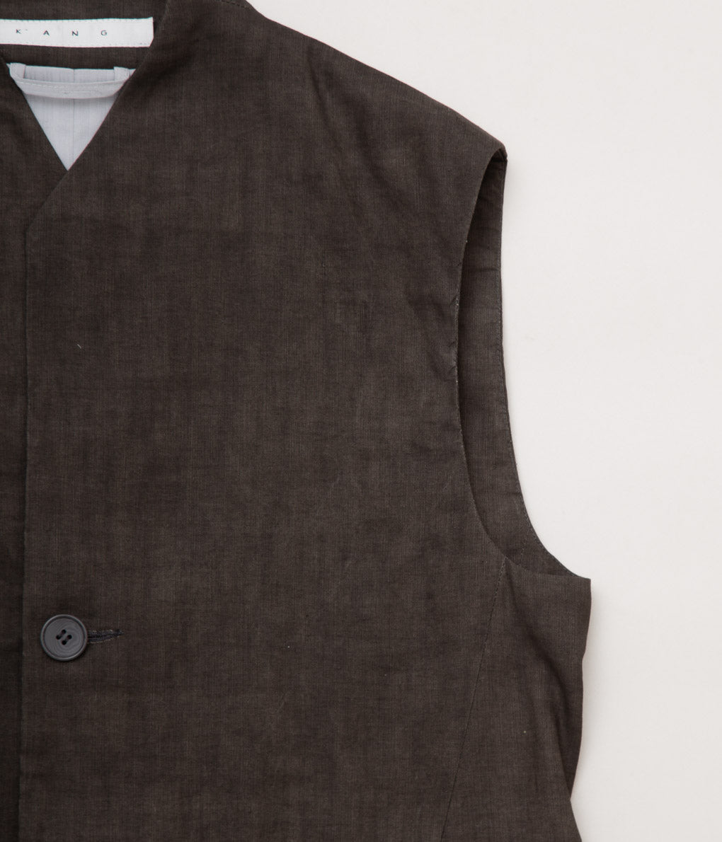 K`ANG''MENS 2 BUTTON GILET''(DARK GREY)