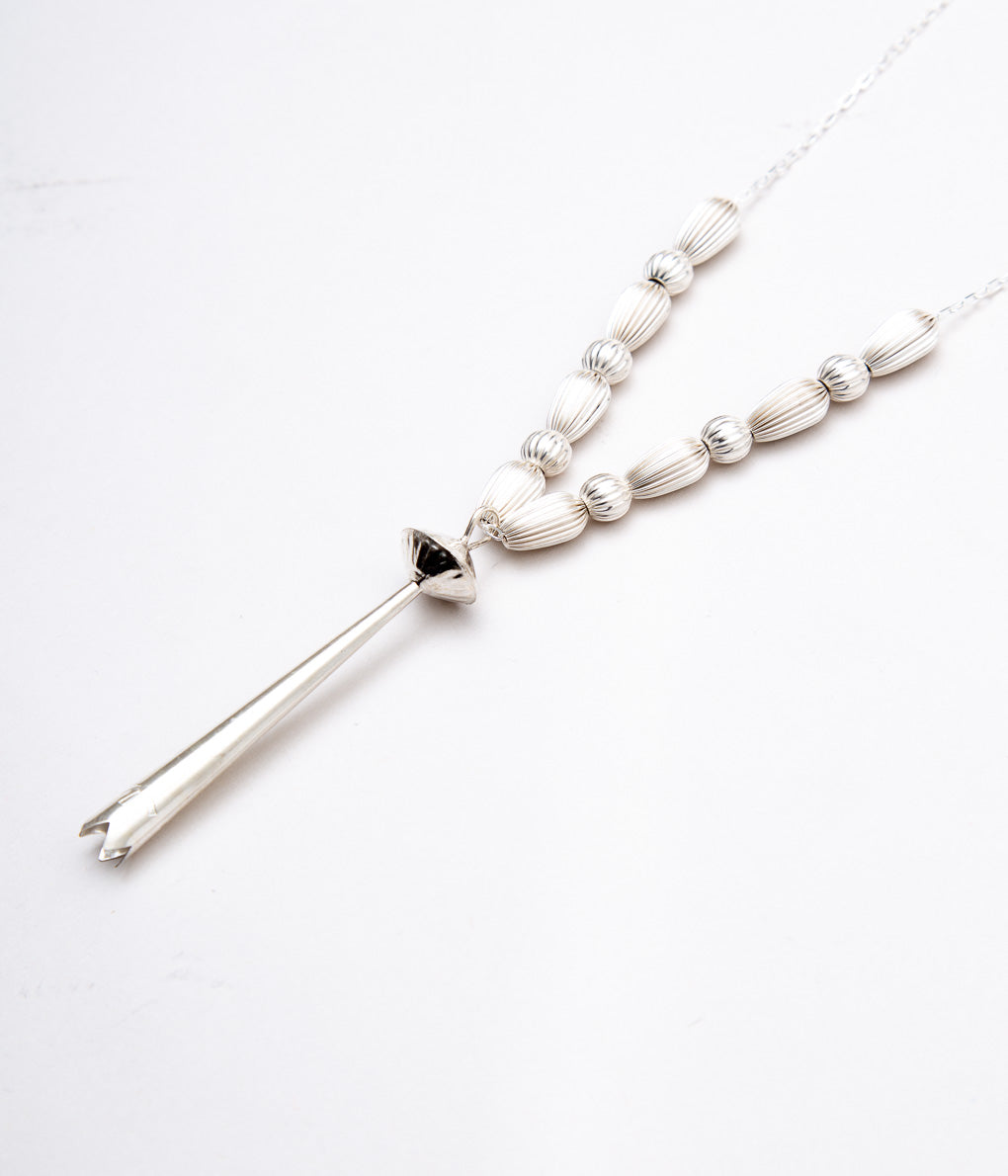 DINEH "METAL BOLO TIP NAAYIZI NECKLACE"(STERLING SILVER)