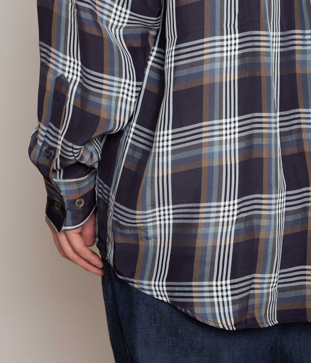 I am dork big BD shirt navy black white check | TALE COCOON