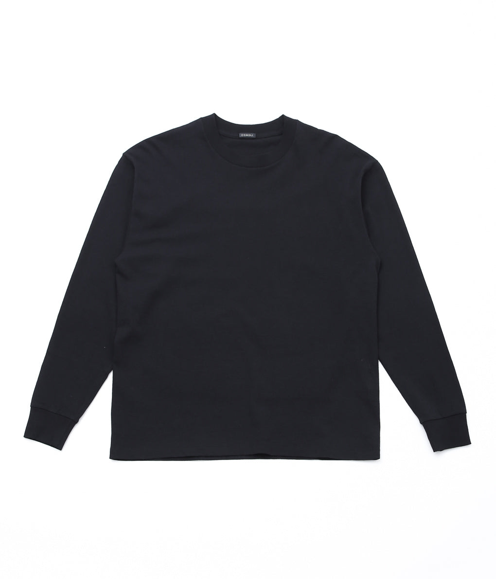 COMOLI ''Cotton jersey long sleeve T-shirt'' (BLACK)