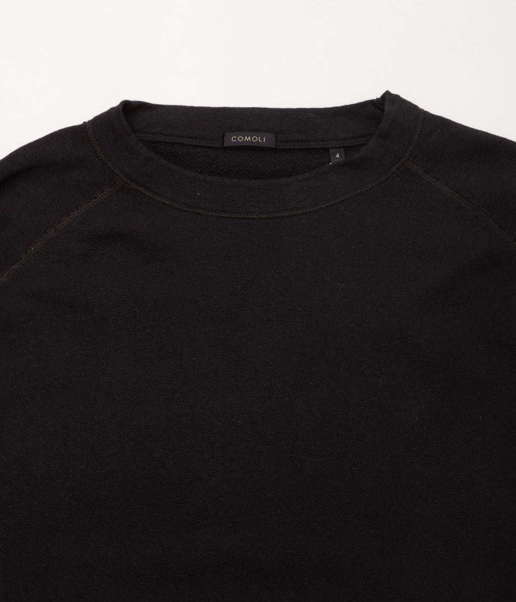 COMOLI''製品染 裏毛 クルーネック''(INK BLACK)