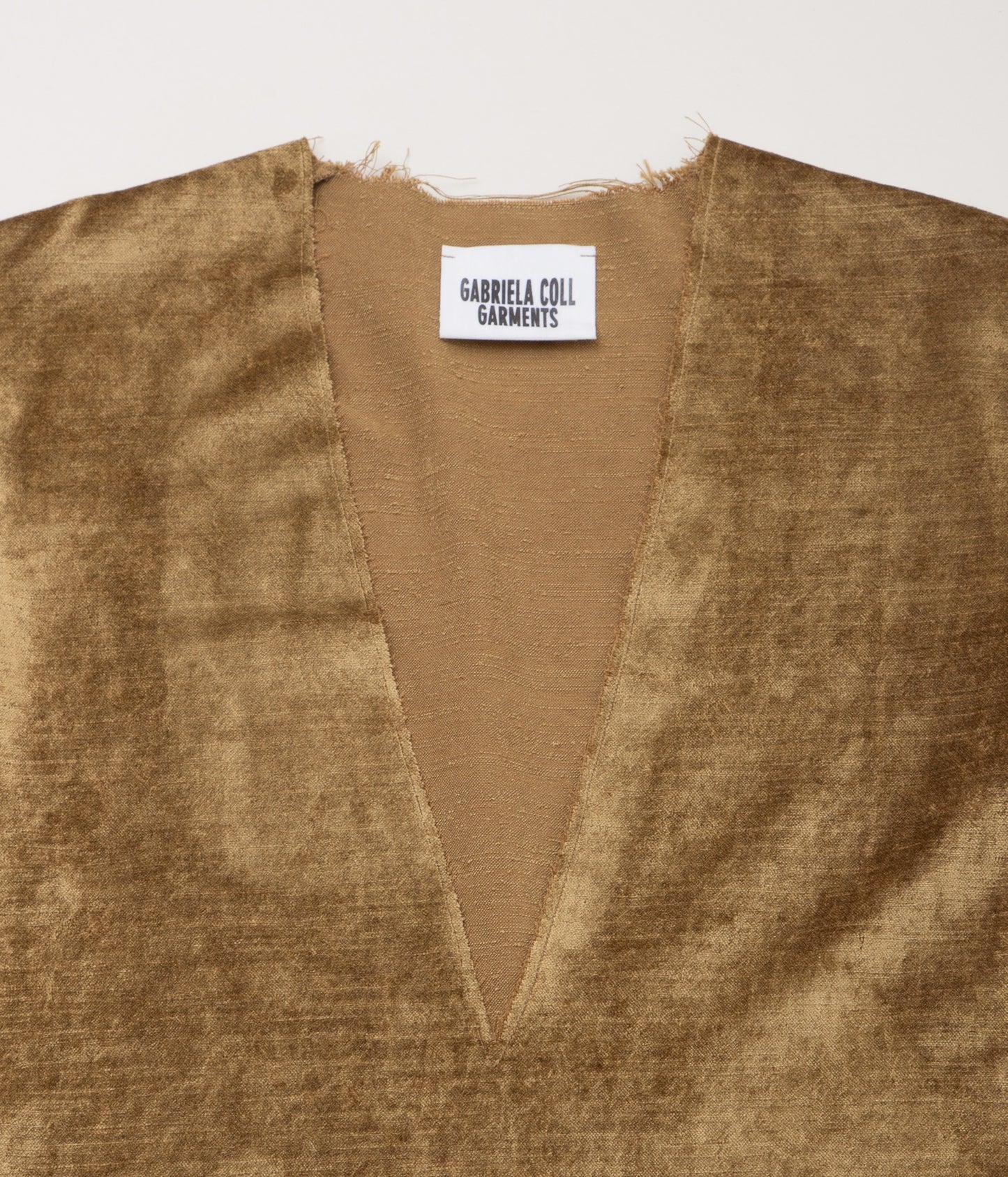 GABRIELA COLL GARMENTS ''NO.125 COTTON VELVET LONGSLEEVE DRESS'' (BROWN)