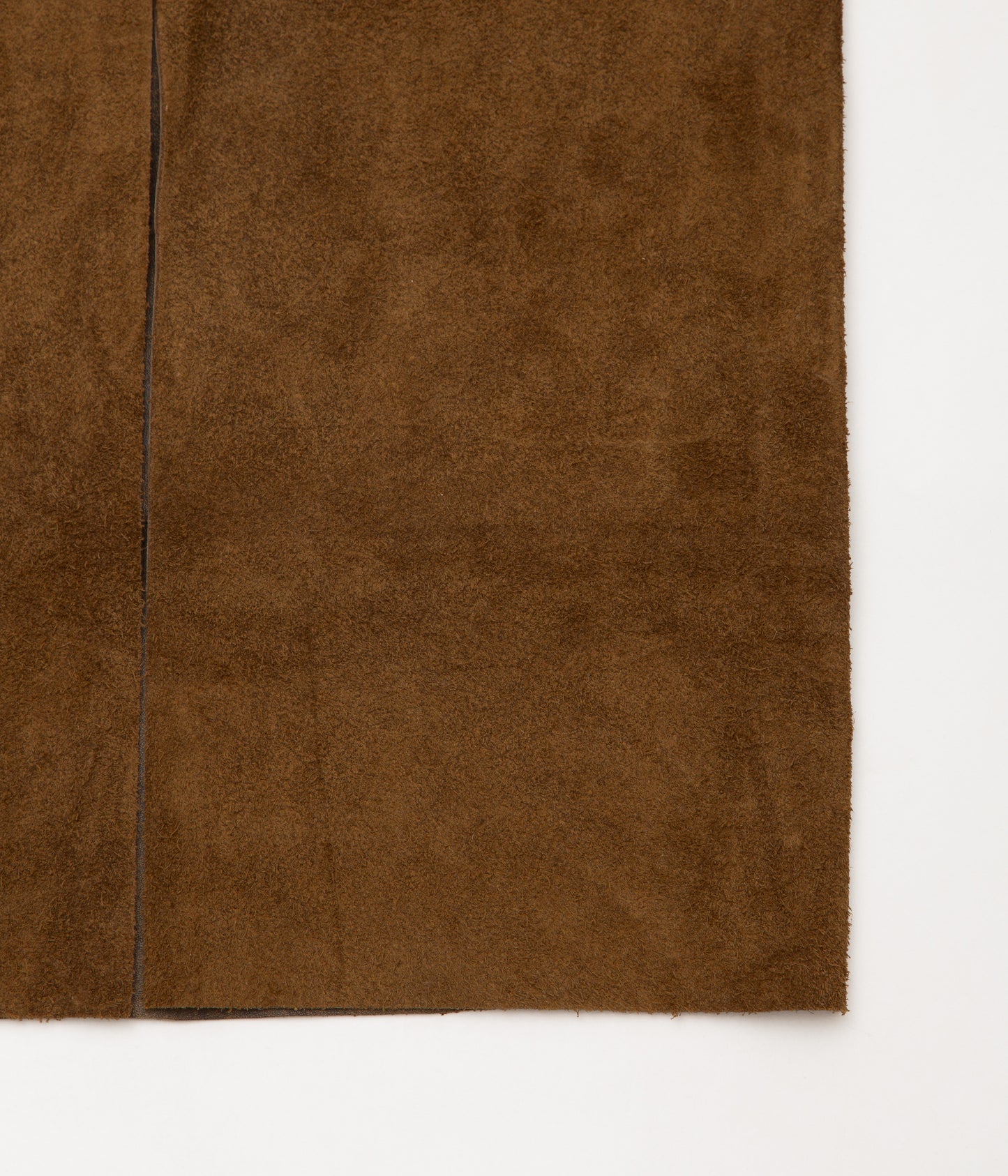 GABRIELA COLL GARMENTS ''NO.296 LEATHER PANEL SKIRT'' (BROWN SUEDE)